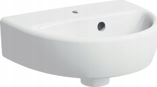 Geberit Selnova Νιπτήρας συμπαγής B36cm, H15cm, T29cm, με υπερχείλιση και οπή για βρύση