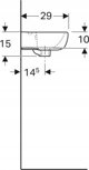 Geberit Selnova Νιπτήρας συμπαγής B36cm, H15cm, T29cm, με υπερχείλιση και οπή για βρύση