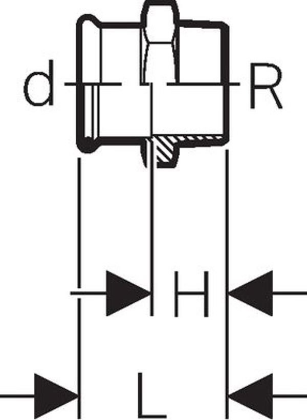 Geberit Σύνδεσμος μετάβασης Mapress Kupfer GZ 15mm x 1/2" (61704)