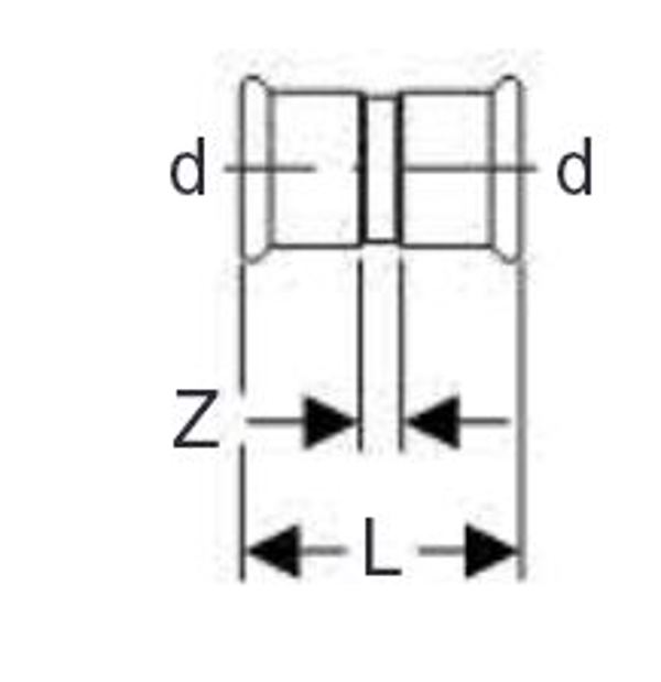 Geberit Μούφα Ø=42mm MAPRESS C-STAHL - 22007