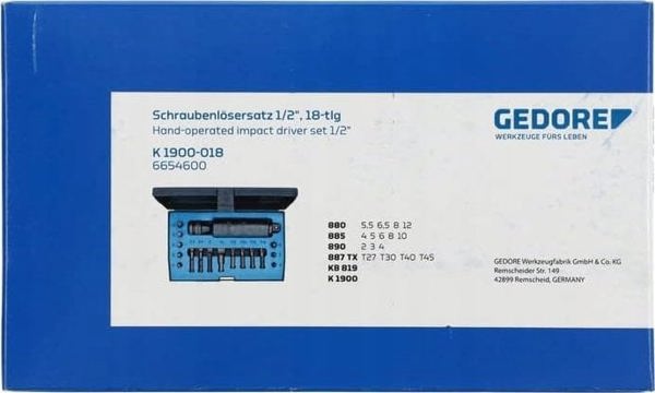 Σετ Αποσφίξεων Βιδών Gedore GEDORE 1/2 18 τεμαχίων