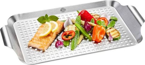 Gefu BBQ Pan - Δίσκος Ψησίματος από Ανοξείδωτο Ατσάλι με Διάτρητη Δομή για Λαχανικά και Κρέας