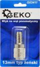 Geko Σύνδεσμος για Πνευματικό Σωλήνα 13mm, Θηλυκός, Blister, G03411