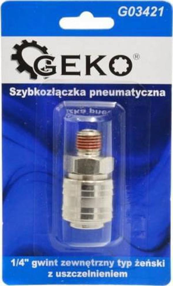 Geko Ταχυσύνδεσμος Πνευματικός Θηλυκός 1/4" Εξωτερικό Σπείρωμα με Στεγανοποίηση (G03421)