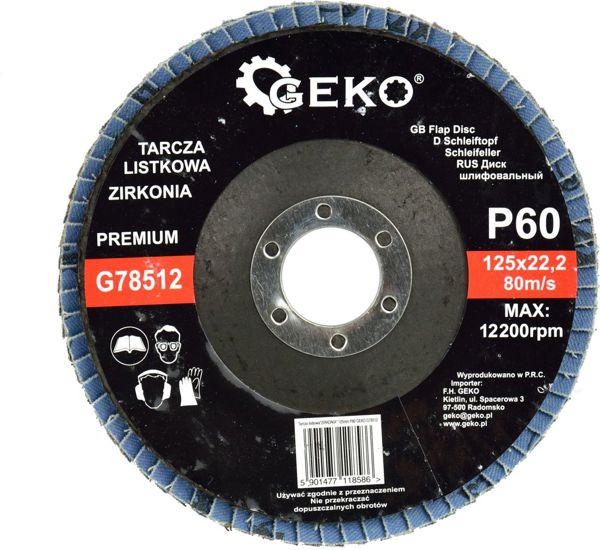Geko Τροχός με πτερύγια "CYRKON" 125mm P60 GEKO PREMIUM(10/200)