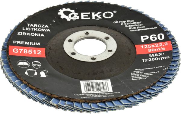 Geko Τροχός με πτερύγια "CYRKON" 125mm P60 GEKO PREMIUM(10/200)