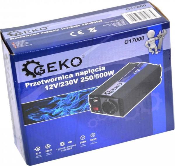 Geko Μετατροπέας Τάσης Αυτοκινήτου 12V σε 230V, 250/500W, G17000