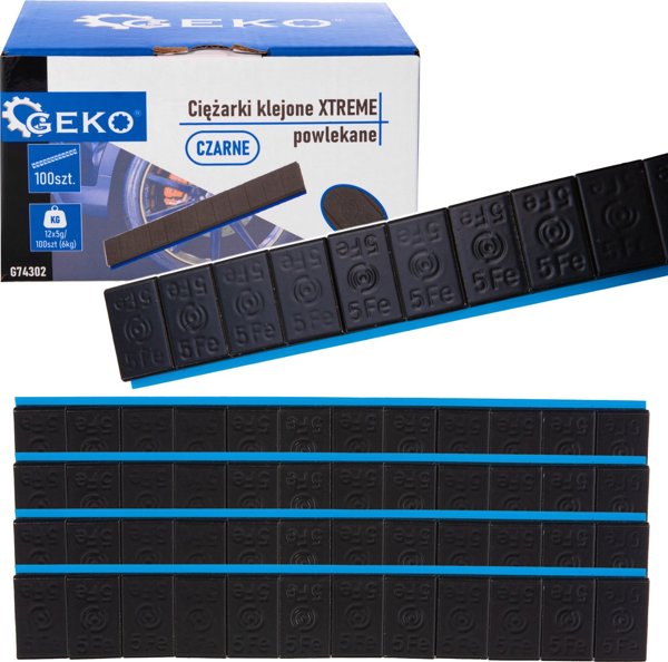 Geko Βαρίδια κολλημένα XTREME επικαλυμμένα μαύρα 12x5g – σετ 100 λωρίδων (6kg) (4)