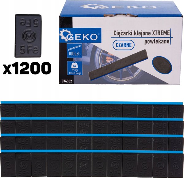 Geko Βαρίδια κολλημένα XTREME επικαλυμμένα μαύρα 12x5g – σετ 100 λωρίδων (6kg) (4)