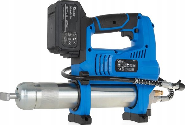 Geko Φορητό πιστόλι λίπανσης μπαταρίας Li-ion 18V – σετ βαλίτσα + φορτιστής + AKU 4.0Ah (3)