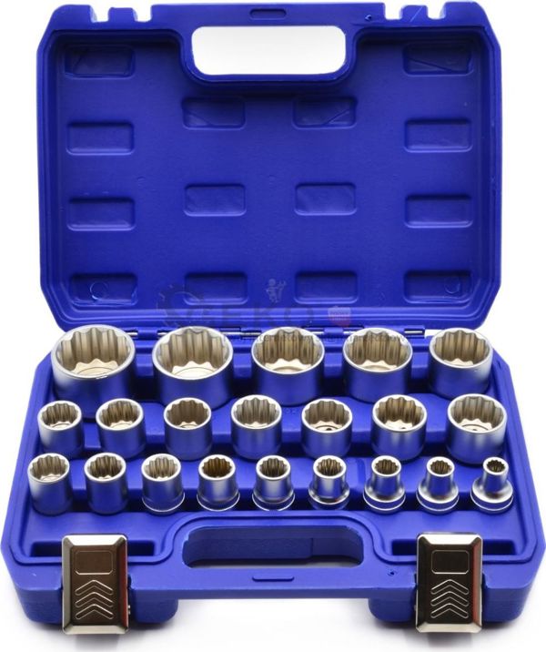 Geko Σετ Καρυδάκια 21 Τεμαχίων 12-Γωνικά 8-36mm CrV 50BV30 Gear Lock G13547