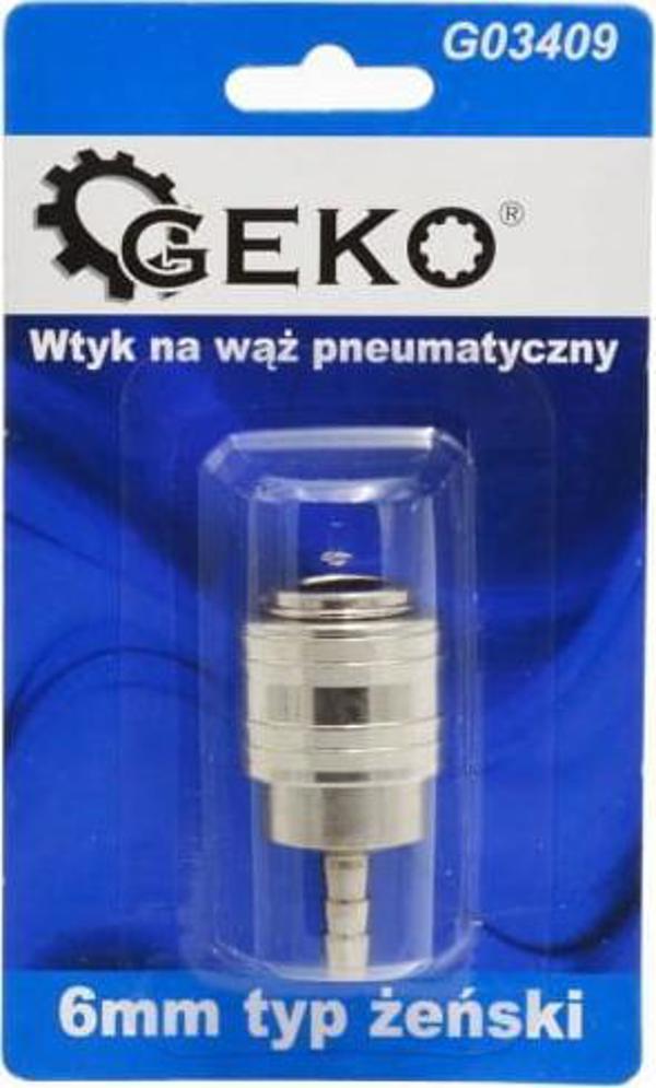 Geko Σύνδεσμος Για Πνευματικό Σωλήνα 6mm Θηλυκός, G03409, Blister (10/100)