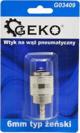 Geko Σύνδεσμος Για Πνευματικό Σωλήνα 6mm Θηλυκός, G03409, Blister (10/100)