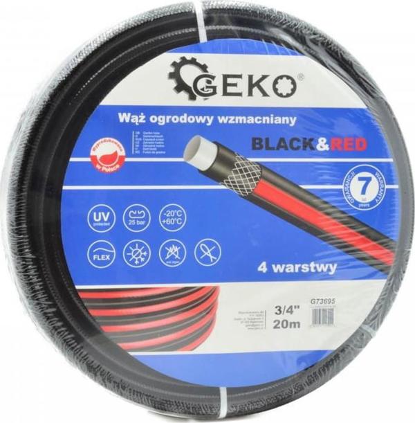 Ενισχυμένο Λάστιχο Κήπου Geko Black&Red 3/4" 50m - G73697