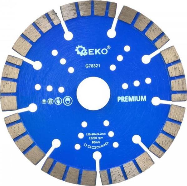 Geko ΔΙΑΜΑΝΤΟΔΙΣΚΟΣ 125X10X22,2MM TURBO GEKO PREMIUM BY LASER(100) G78321 GEKO