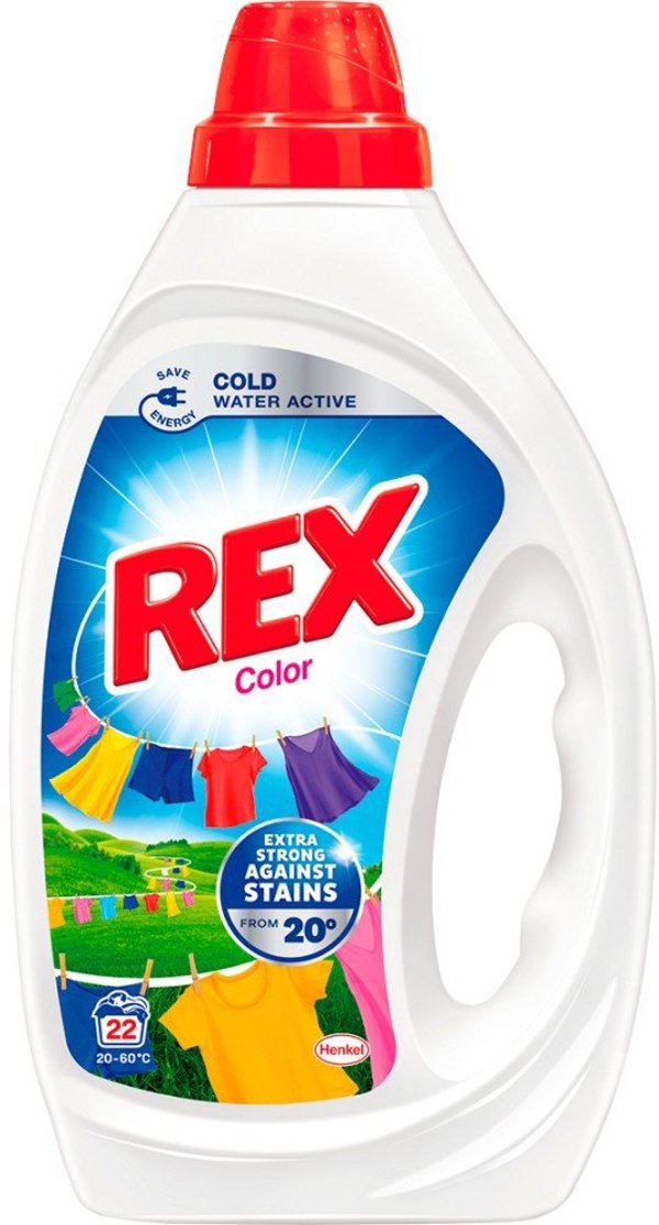 Rex Gel Washing Rexcolor 22 Μεζούρες 0.99L – Υγρό Απορρυπαντικό για Χρωματιστά Ρούχα