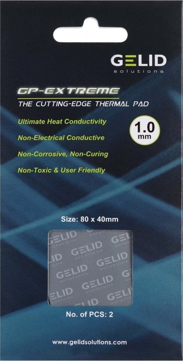 Gelid Extreme Thermal Pad 80x40x1.0mm - Θερμοαγώγιμο Pad Υψηλής Απόδοσης (2 Τεμάχια, TP-VP01-B)