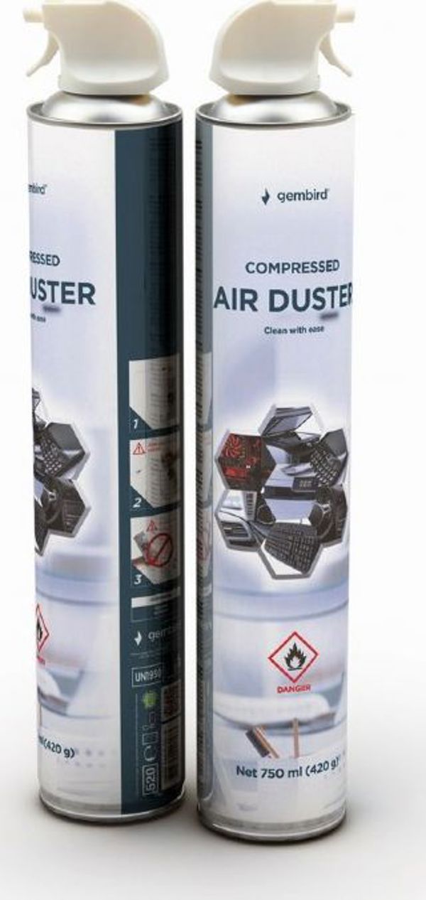 Gembird Πεπιεσμένος Αέρας Καθαρισμού CK-CAD-FL750-01, 750ml – Σπρέι για Αφαίρεση Σκόνης από Υπολογιστές και Ηλεκτρονικές Συσκευές
