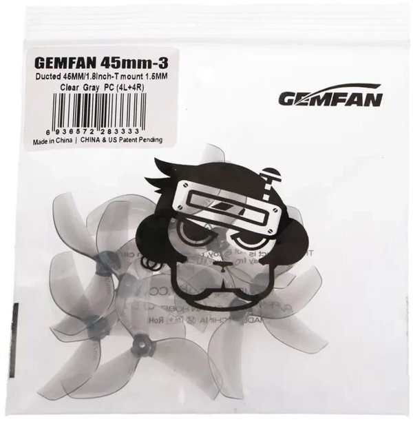 Gemfan 45mm Τρίφυλλες Έλικες Γκρι | Έλικες για drone | 8 τεμάχια