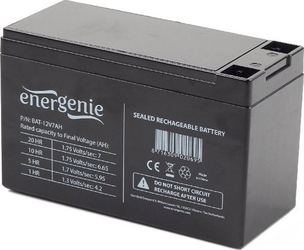 Gembird Μπαταρία Μολύβδου 12V / 7Ah (BAT-12V7AH) για UPS, Συστήματα Ασφαλείας και Συναγερμούς