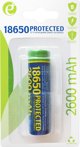 Επαναφορτιζόμενη Μπαταρία Gembird 18650 Li-ion 3.7V 2600mAh με Προστασία Βραχυκυκλώματος