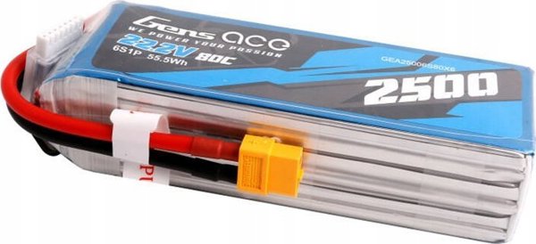 Gens ace Μπαταρία Gens ace 2500mAh 22.2V 80C 6S1P Lipo με σύνδεσμο XT60 plug