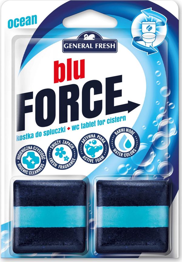 General Fresh Force Blue Morska Μπλοκ Τουαλέτας 2x50g - Καθαριστικό & Αρωματικό Λεκάνης