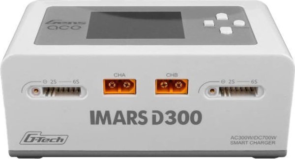 Φορτιστής Gens Ace IMARS D300 G-Tech Channel AC/DC 300W/700W RC Λευκός