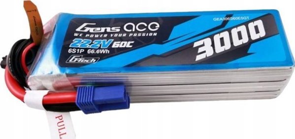 Gens ace Μπαταρία Gens ace G-Tech 3000mAh 22.2V 60C 6S1P Lipo με σύνδεσμο EC5 plug