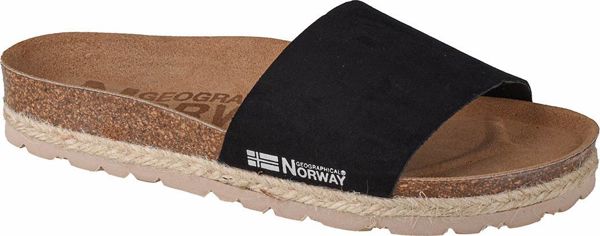 Geographical Norway Sandalias Baja Γυναικεία Καλοκαιρινά Πέδιλα, Συνθετικό Δέρμα, Μαύρο, 36