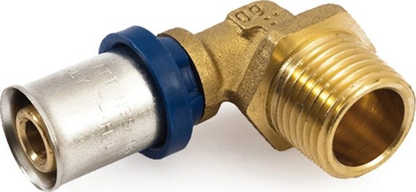 GF Πρεσαριστός Σύνδεσμος Αγκώνας 90° 16mm x 1/2" Gz - Ορειχάλκινος Σύνδεσμος Ύδρευσης