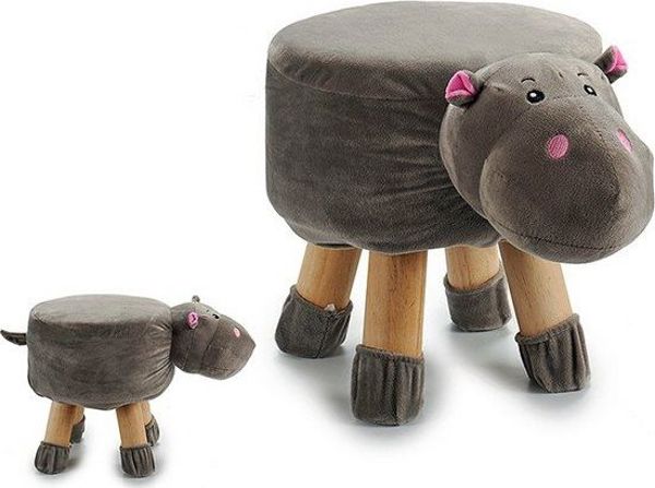 Gift Decor Διακοσμητικό Σκαμπό, Ξύλινο Σκαμνάκι σαλονιού, 40 x 30 x 27 cm