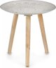 Gift Decor Τραπέζι Μάνταλα Ξύλινο, Στρογγυλό, Ασημί, 40 x 39 x 40 cm
