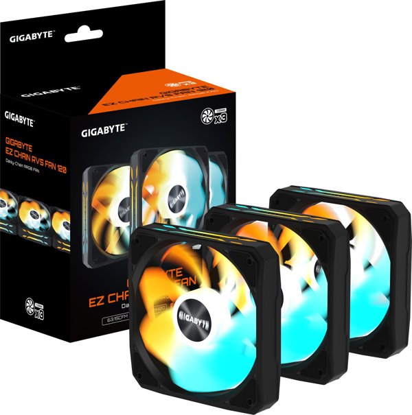GIGABYTE ανεμιστήρας EZ CHAIN RVS FAN 3-PACK, 3x120mm, μαύρο