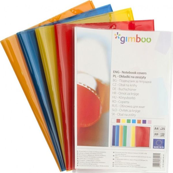 Gimboo Κάλυμμα για τετράδιο Gimboo, κρυστάλλινο, A4, 150 μικρά, πορτοκαλί