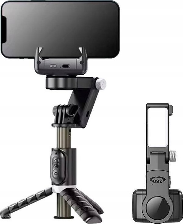 Gimbal Apexel Gimbal/τρίποδο με λάμπα APEXEL Q18 (μαύρο)