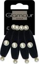 Glamour Glamour λαστιχάκια Μαλλιών Μαύρα Με Πέρλες 4τμχ