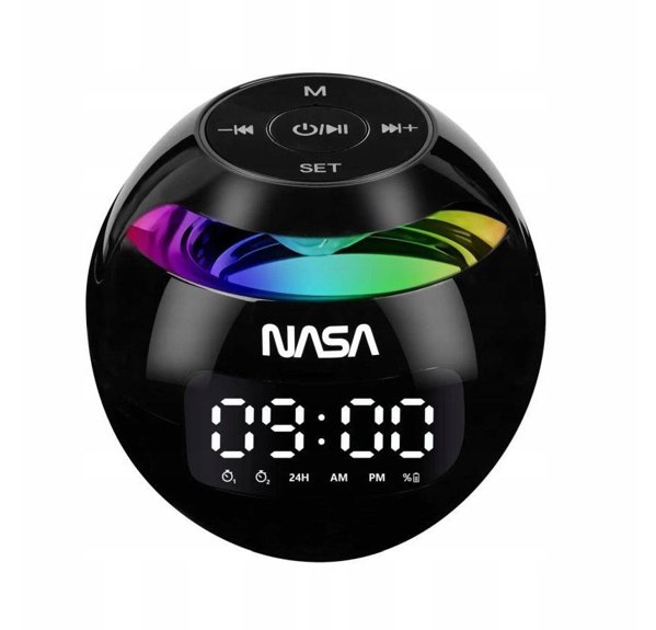 Ηχείο Bluetooth 5.0 NASA SP200 2x Συναγερμός Ξυπνητήρι + Λάμπα Φωτιστικό RGB LED / NASA SP200