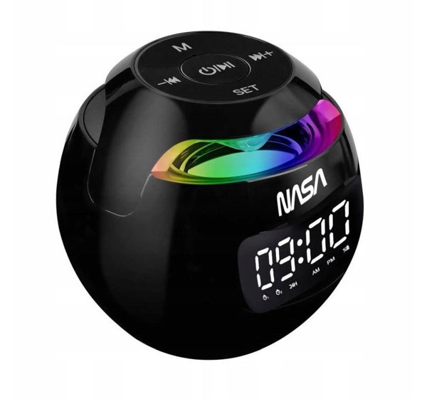 Ηχείο Bluetooth 5.0 NASA SP200 2x Συναγερμός Ξυπνητήρι + Λάμπα Φωτιστικό RGB LED / NASA SP200