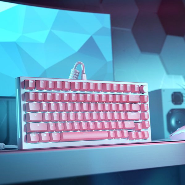 Glorious GMMK ABS Doubleshot V2 UK Base Kit - Πληκτρολόγιο Gaming, Ροζ