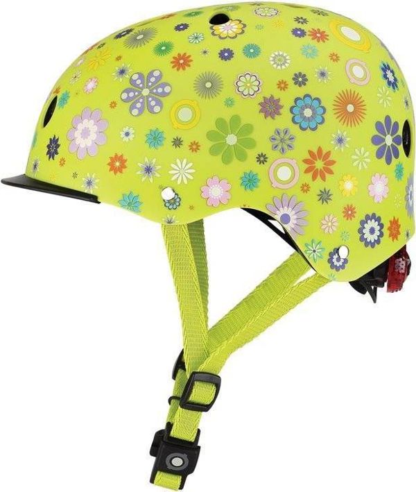 Παιδικό κράνος Globber Elite Lights 507-106 Lime Green-Flower Universal