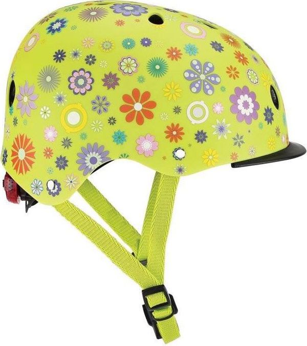 Παιδικό κράνος Globber Elite Lights 507-106 Lime Green-Flower Universal
