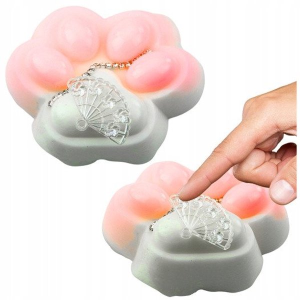 Αντιστρές Αισθητηριακό Squishy Διακοσμητικό Λευκό Γατίσιο Πατουσάκι