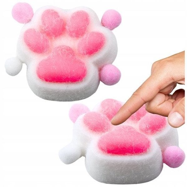 Παιχνίδι Αντιστρές Αισθητηριακό Γούνινο Squishy Λευκό Γατίσιο Πατουσάκι