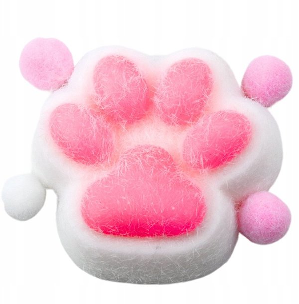 Παιχνίδι Αντιστρές Αισθητηριακό Γούνινο Squishy Λευκό Γατίσιο Πατουσάκι