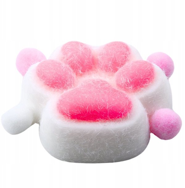 Παιχνίδι Αντιστρές Αισθητηριακό Γούνινο Squishy Λευκό Γατίσιο Πατουσάκι
