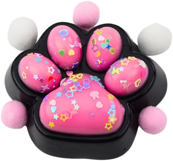 Αντιστρές Αισθητηριακό Squishy Μαύρο-Ροζ Γατίσιο Πατουσάκι