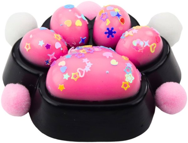 Αντιστρές Αισθητηριακό Squishy Μαύρο-Ροζ Γατίσιο Πατουσάκι