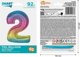 GoDan Μπαλόνι foil αριθμός 2 ουράνιο τόξο Smart 92cm