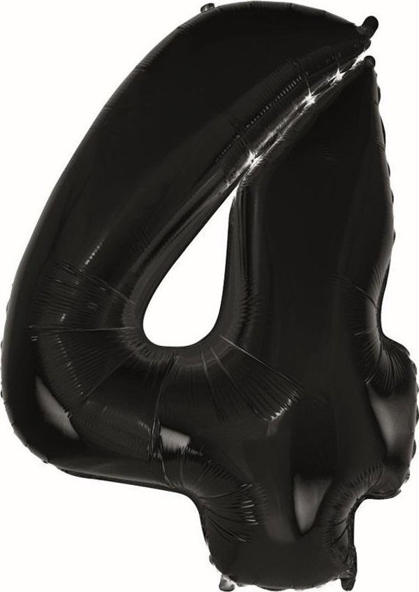 Μπαλόνι Αλουμινίου GoDan Beauty&Charm, Ψηφίο 4, Μαύρο, 92cm